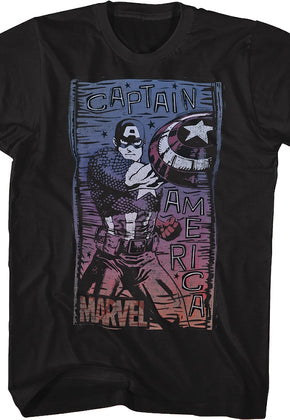Captain America Retro Poster Marvel Comics T-Shirt