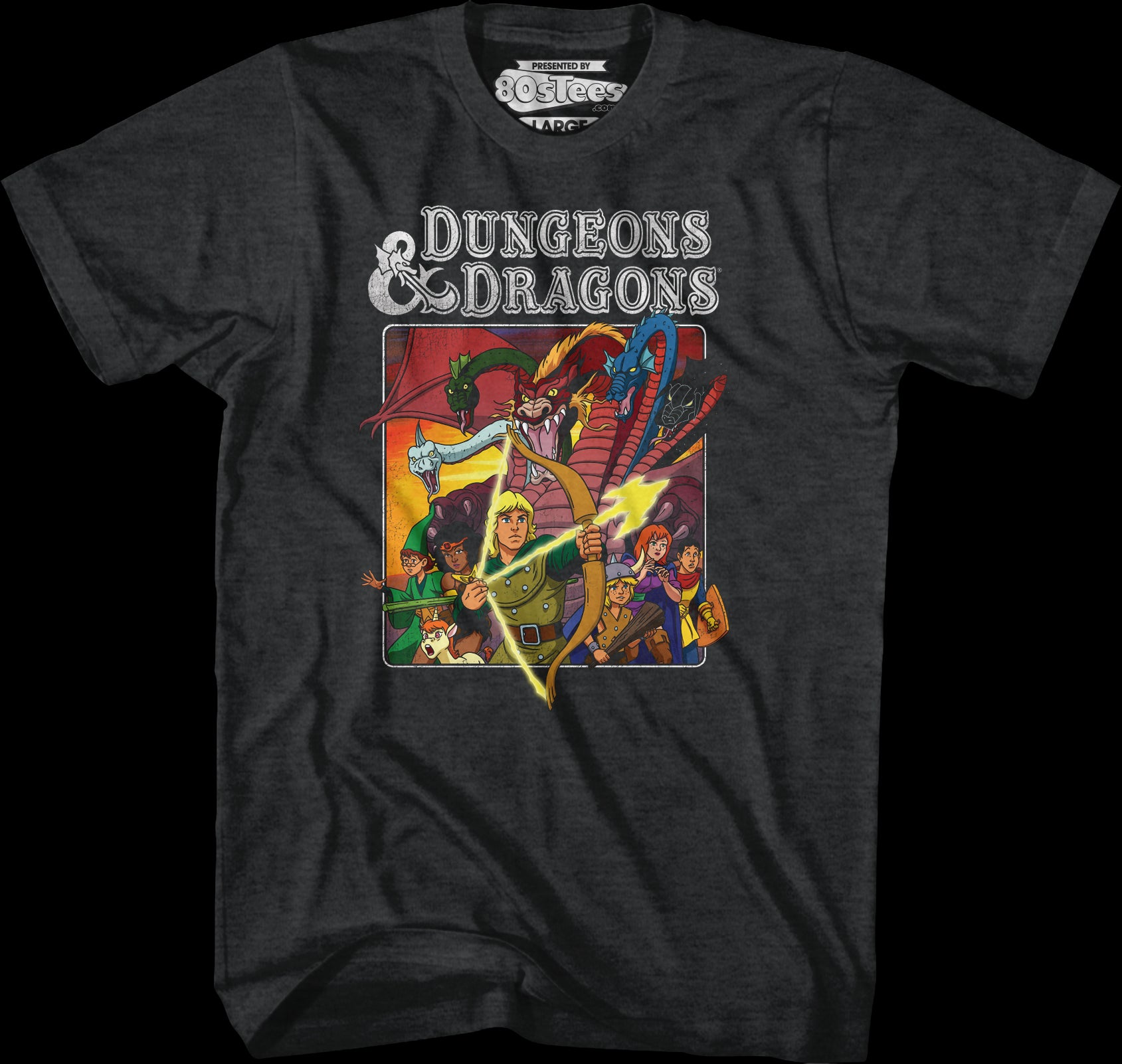 & T-Shirt Cartoon Dungeons Characters Dragons