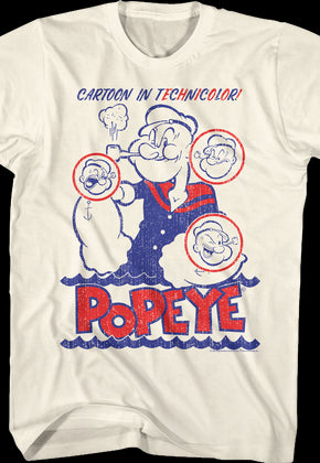 Cartoon In Technicolor Popeye T-Shirt