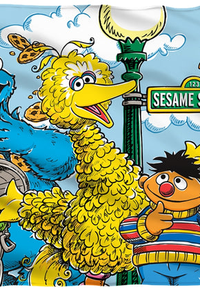Cast of Sesame Street 36 x 58 Fleece Blanket