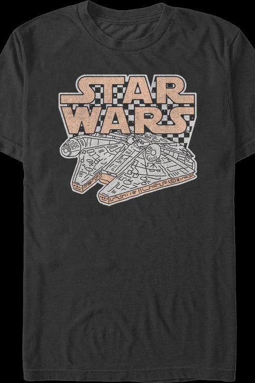 Checkerboard Millennium Falcon Star Wars T-Shirtmain product image