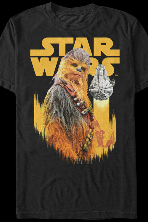 Chewbacca and Millennium Falcon Solo Star Wars T-Shirtmain product image
