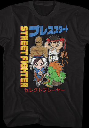 Chibi Characters Collage Street Fighter T-Shirt