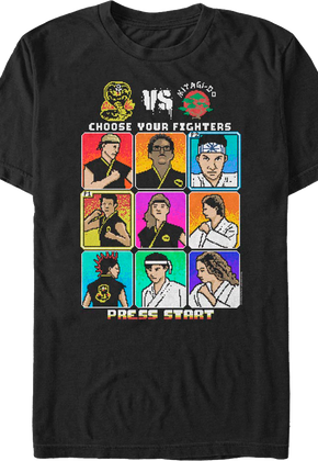 Choose Your 8-Bit Fighters Cobra Kai T-Shirt