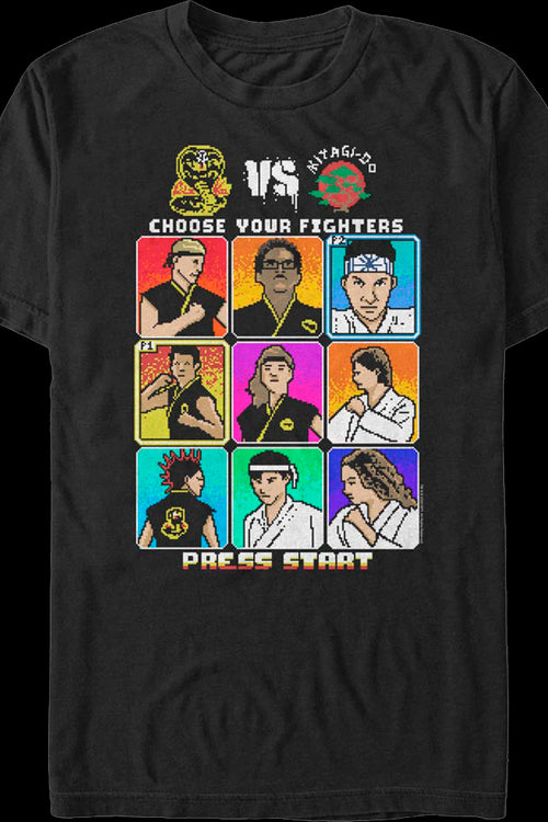 Choose Your 8-Bit Fighters Cobra Kai T-Shirtmain product image