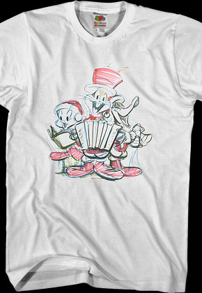 Christmas Caroling Sketch Looney Tunes T-Shirt