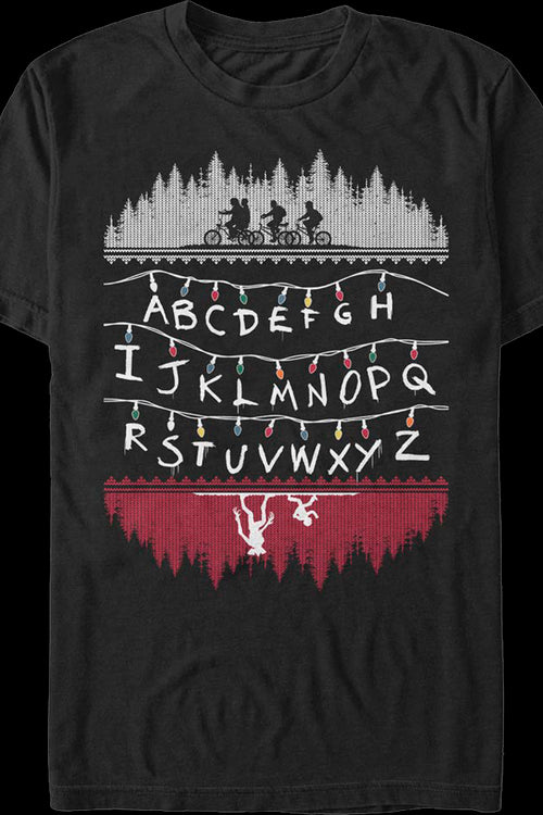 Faux Ugly Knit Christmas Lights Stranger Things T-Shirtmain product image