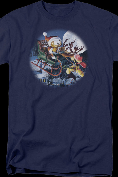 Christmas Sleigh Ride Garfield T-Shirtmain product image