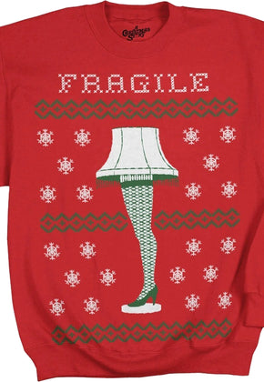 Christmas Story Fragile Faux Ugly Sweater