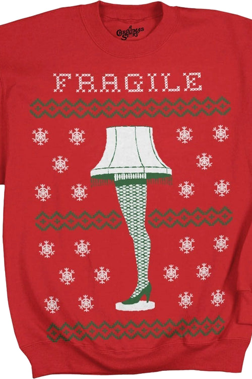 Christmas Story Fragile Faux Ugly Christmas Sweater 80s Movie