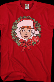 Christmas Wreath I Love Lucy T-Shirt