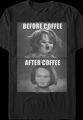 Chucky Before And After Coffee Child's Play T-Shirt