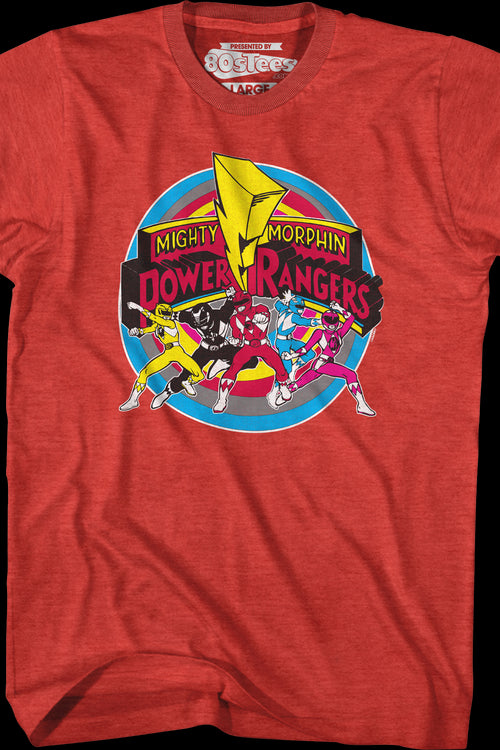Circle Action Poses Mighty Morphin Power Rangers T-Shirtmain product image