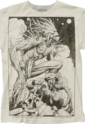 Classic Groot and Rocket Raccoon Guardians of the Galaxy T-Shirt