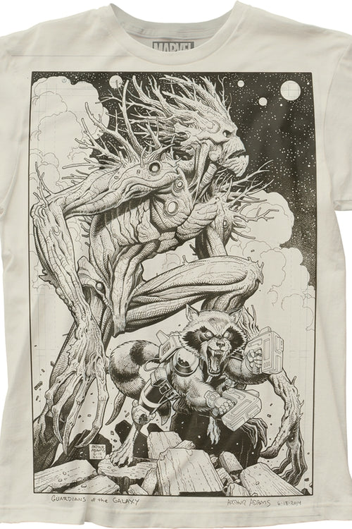 Classic Groot and Rocket Raccoon Guardians of the Galaxy T-Shirtmain product image