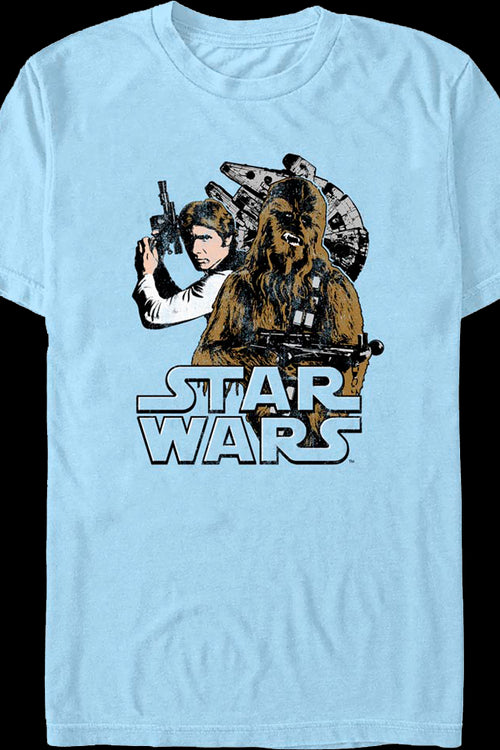 Co-Pilots Han Solo and Chewbacca Star Wars T-Shirtmain product image