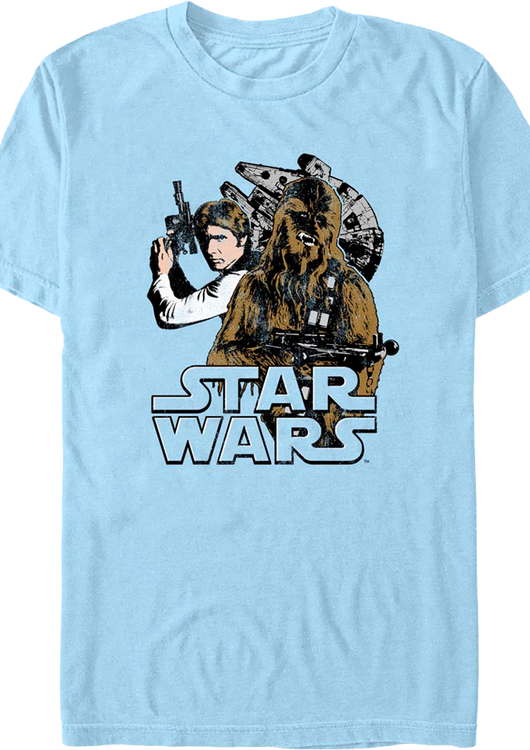 Co-Pilots Han Solo and Chewbacca Star Wars T-Shirt - main product image