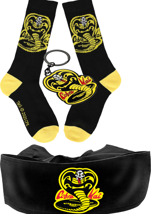 Cobra Kai Logo Socks/Keychain/Headband Combo - main product image