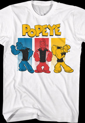 Colorful Sailor Poses Popeye T-Shirt