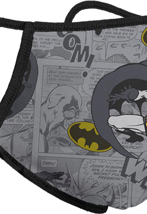 Comic Panels Batman Face Mask