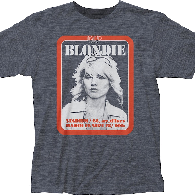 Blondie Band T-Shirt - Debbie Harry Presente Poster Logo, Men's Black, Size M, Official Merch - View #2