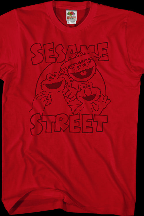 Cookie Monster Oscar The Grouch Elmo Sesame Street T-Shirtmain product image