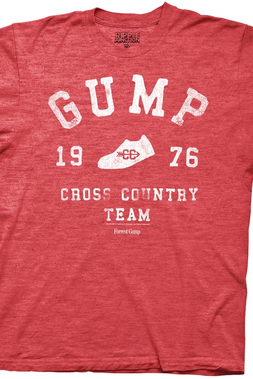 Distressed Red Cross Country Forrest Gump Shirtmain product image