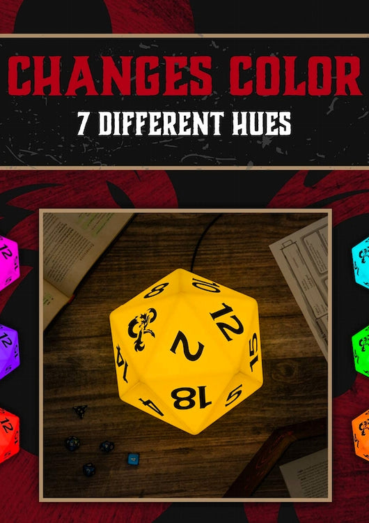 D20 Color Changing Die Dungeons & Dragons Desk Light - main product image