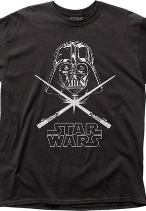 Darth Vader Crossed Lightsabers Star Wars T-Shirt