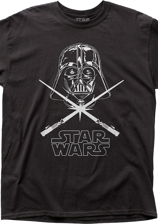Darth Vader Crossed Lightsabers Star Wars T-Shirt - main product image