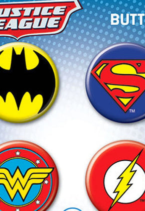 DC Comics Four Justice League Button Set