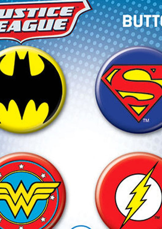 DC Comics Four Justice League Button Set - main product image