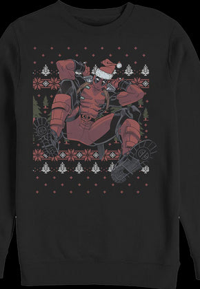Deadpool Faux Ugly Christmas Sweater Marvel Comics Sweatshirt