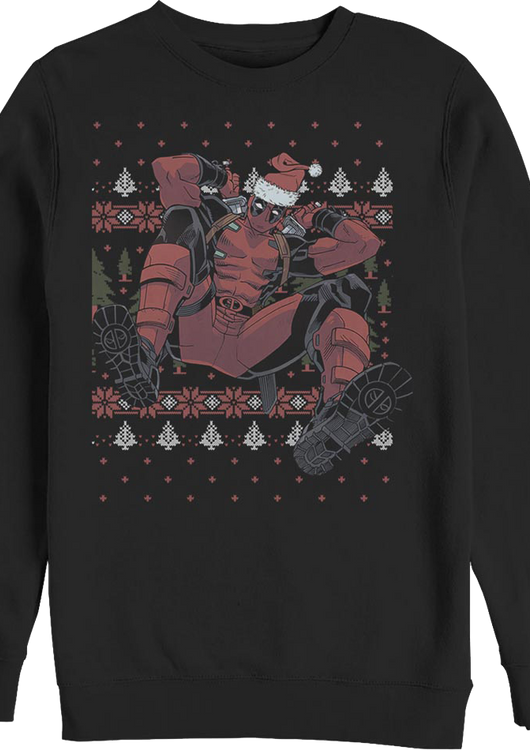 Deadpool Faux Ugly Christmas Sweater Marvel Comics Sweatshirt - main product image