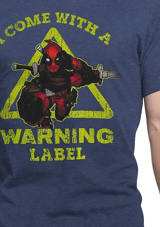 Deadpool I Come With A Warning Label Marvel Comics T-Shirt - main product image
