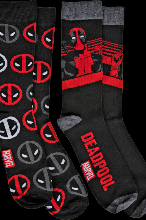 Deadpool Logo And Character 2-Pack Marvel Comics Socksmain product image