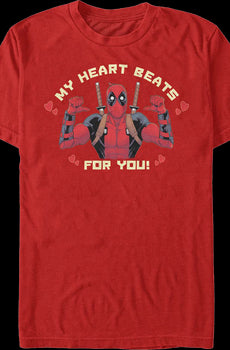 Deadpool My Heart Beats For You Marvel Comics T-Shirt