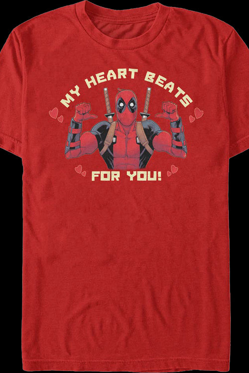 Deadpool My Heart Beats For You Marvel Comics T-Shirtmain product image