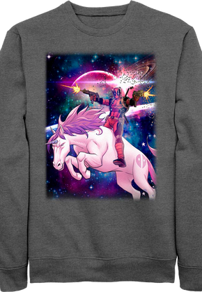 Deadpool Riding A Unicorn Marvel Comics Sweatshirt