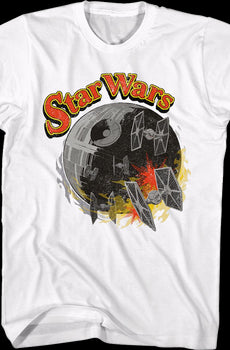 White Death Star And TIE Fighters Star Wars T-Shirt