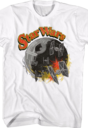White Death Star And TIE Fighters Star Wars T-Shirt