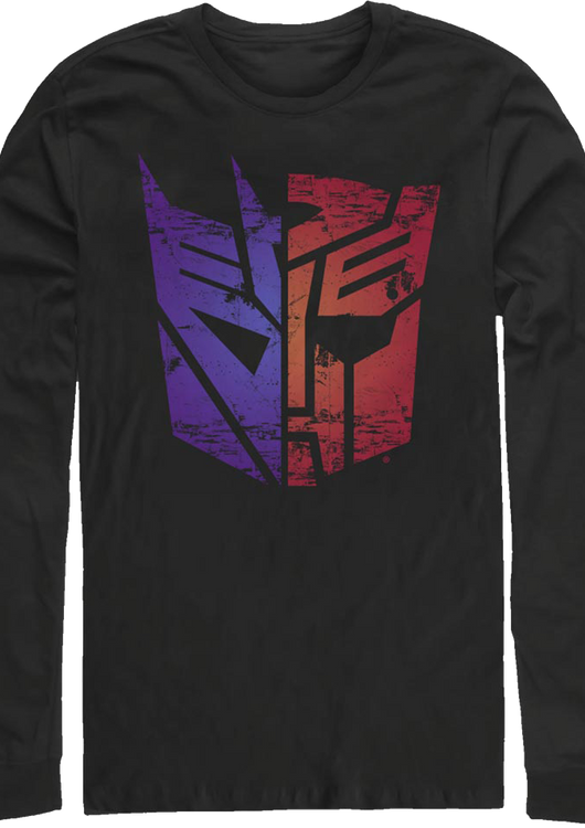 Decepticons Autobots Split Logos Transformers Long Sleeve Shirt - main product image