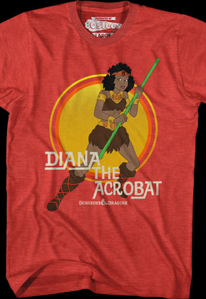 Diana The Acrobat Retro Circle Dungeons & Dragons T-Shirt