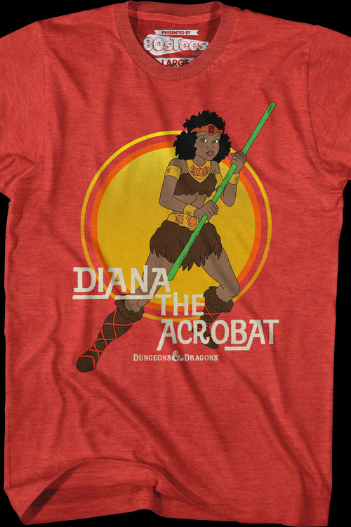 Diana The Acrobat Retro Circle Dungeons & Dragons T-Shirtmain product image