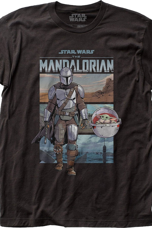 Din Djarin And Child Illustration The Mandalorian Star Wars T-Shirtmain product image