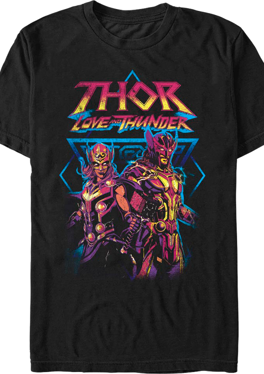 Distressed Duo Thor Love And Thunder Marvel Comics T-Shirt - main product image