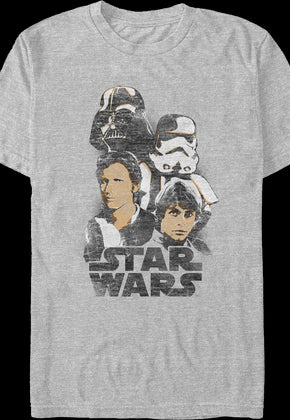 Distressed Heroes And Villains Star Wars T-Shirt