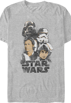 Distressed Heroes And Villains Star Wars T-Shirt