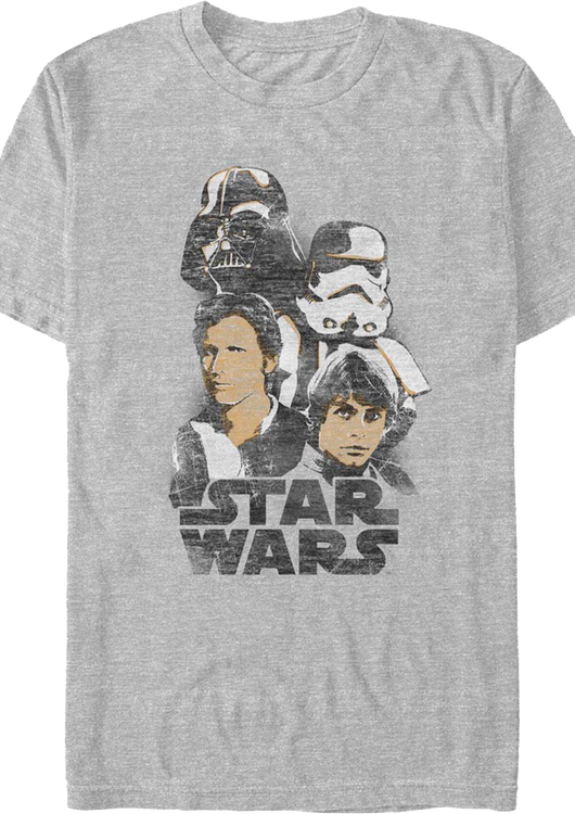 Distressed Heroes And Villains Star Wars T-Shirt - main product image