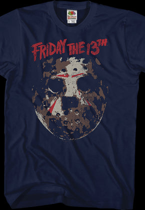 Distressed Hockey Mask Friday the 13th T-Shirt